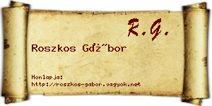 Roszkos Gábor névjegykártya