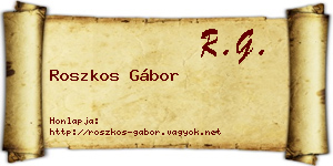 Roszkos Gábor névjegykártya