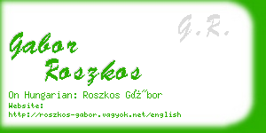 gabor roszkos business card